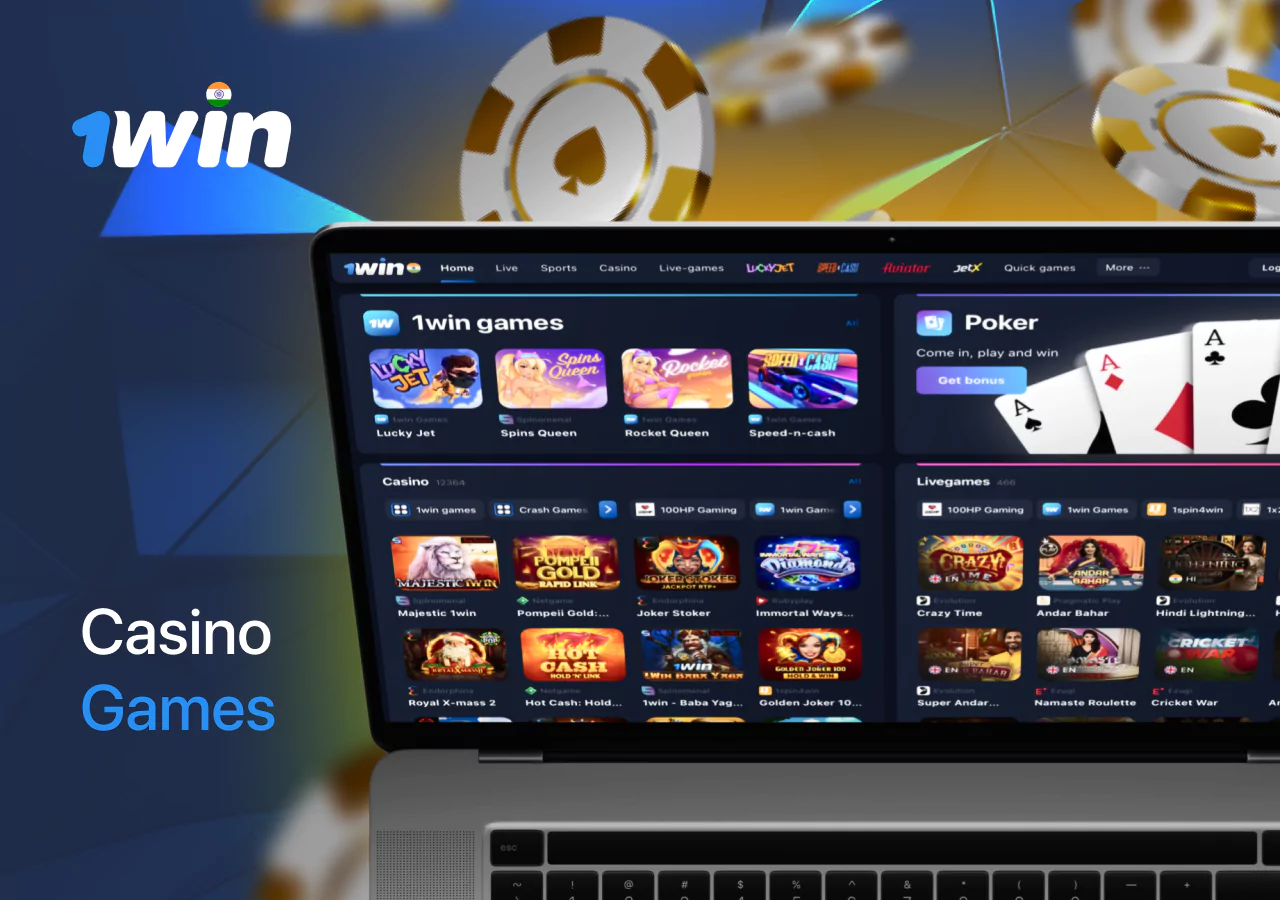 Wide range of casino games on the bookmaker's platform