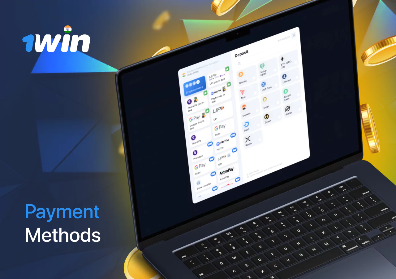 Available options of payment methods on the bookmaker's platform