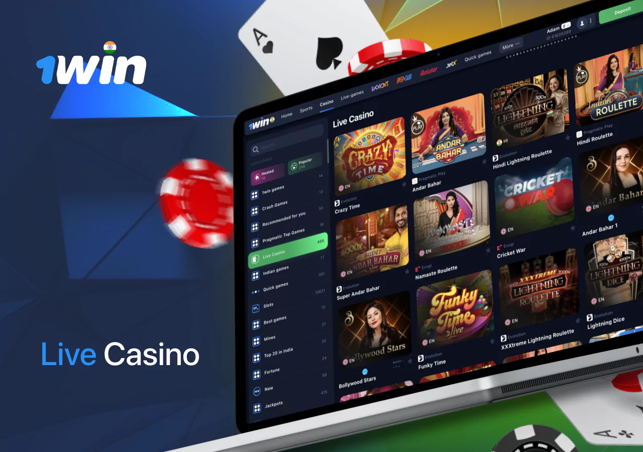 Popular games in the live casino section