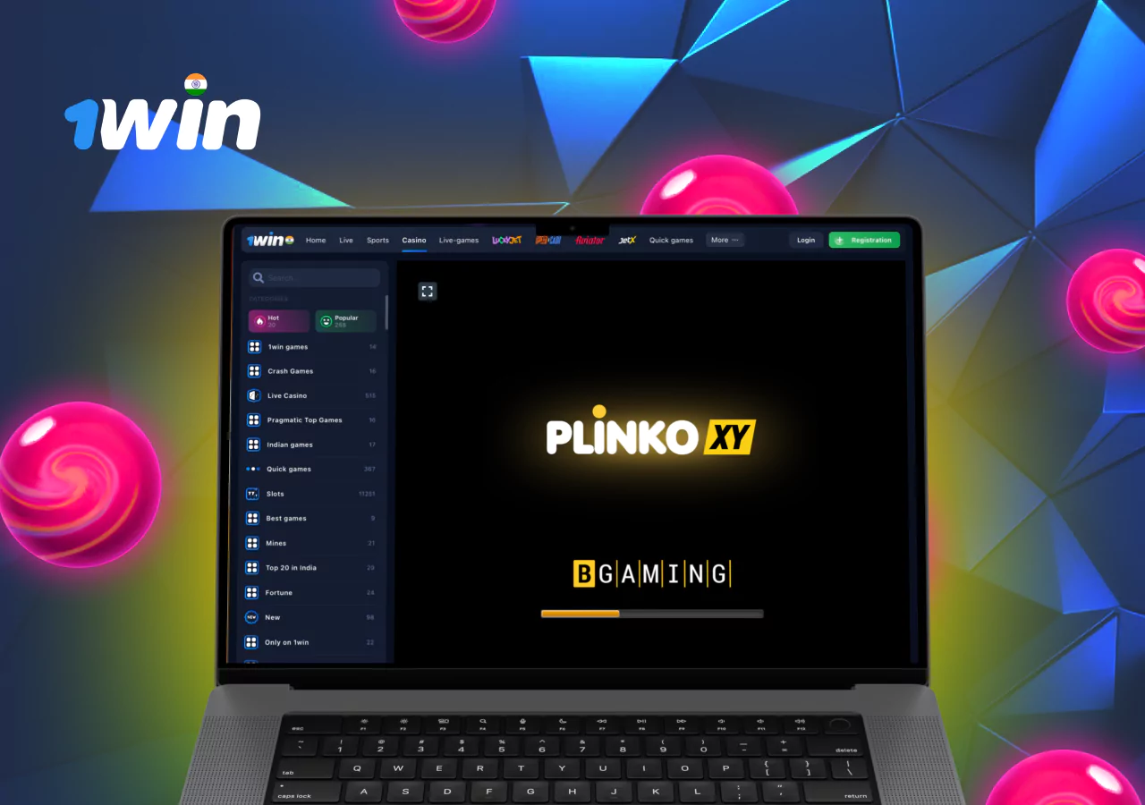 The popular Plinko game on the 1Win platform