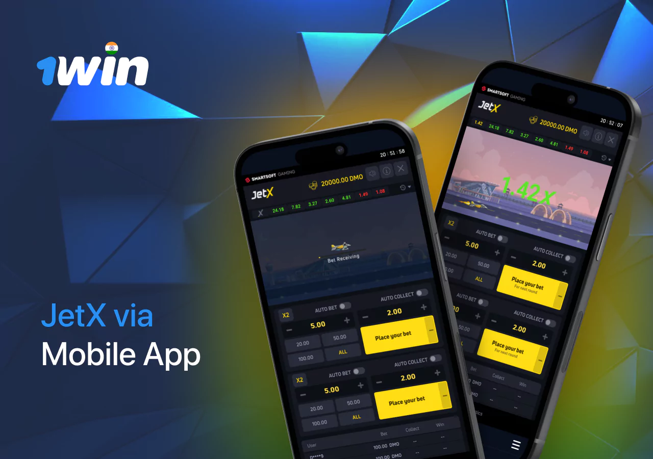 Play JetX on the 1Win mobile app