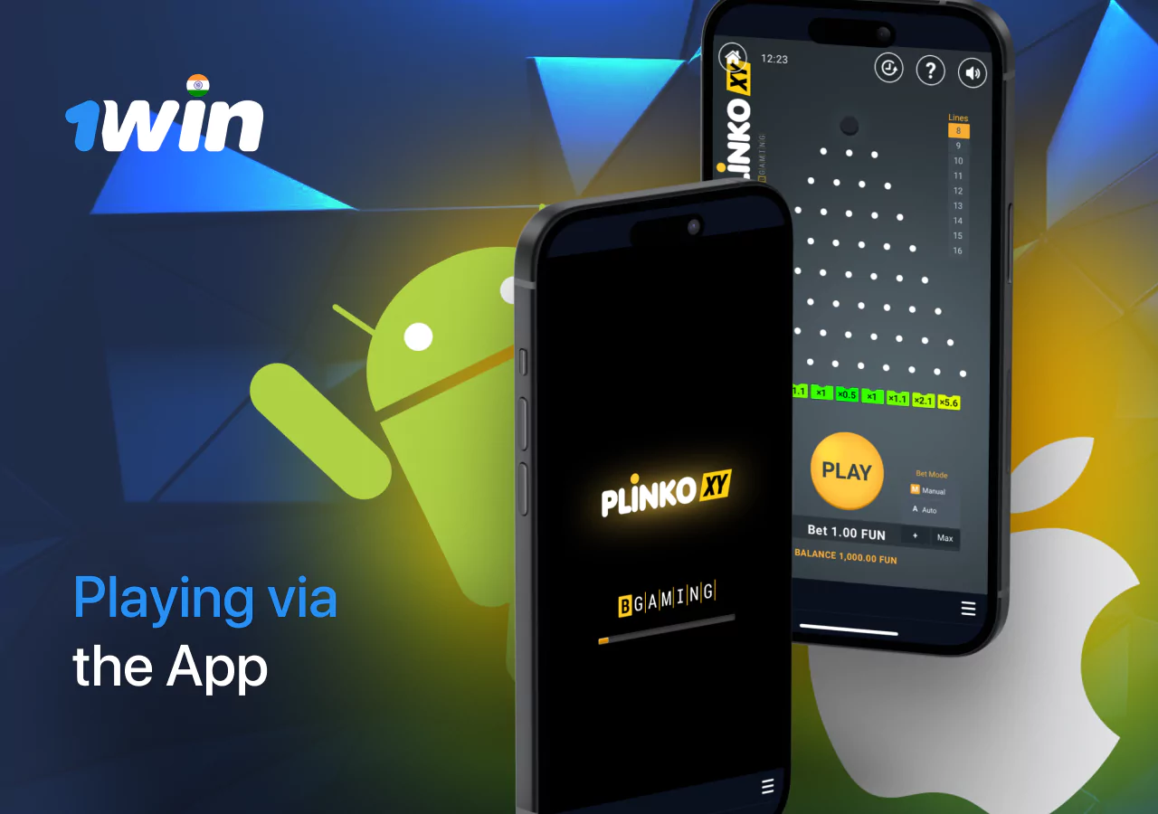 Playing Plinko in the online casino mobile app